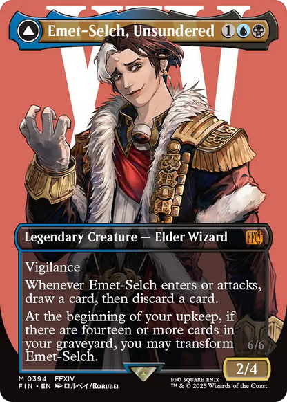 Emet-Selch, Unsundered // Hades, Sorcerer of Eld (Borderless) [FINAL FANTASY] Foil