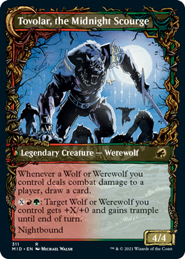 Tovolar, Dire Overlord // Tovolar, the Midnight Scourge (Showcase Equinox) [Innistrad: Midnight Hunt] Foil