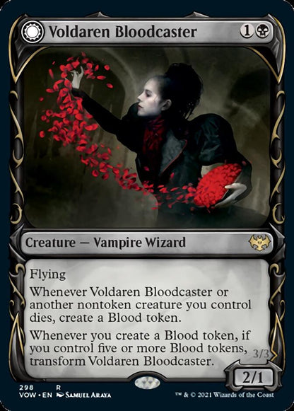 Voldaren Bloodcaster // Bloodbat Summoner (Showcase Fang Frame) [Innistrad: Crimson Vow] Foil