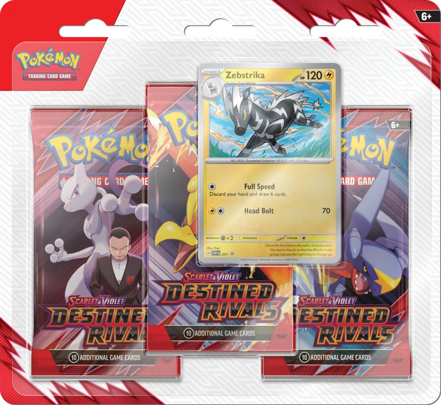 Pokemon SV10 Destined Rivals Three Booster Blister