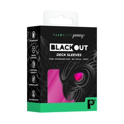 Palms Off Gaming Blackout Deck Sleeves 100pc Pink