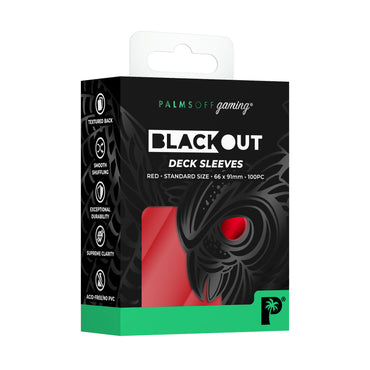 Palms Off Gaming Blackout Deck Sleeves 100pc Red