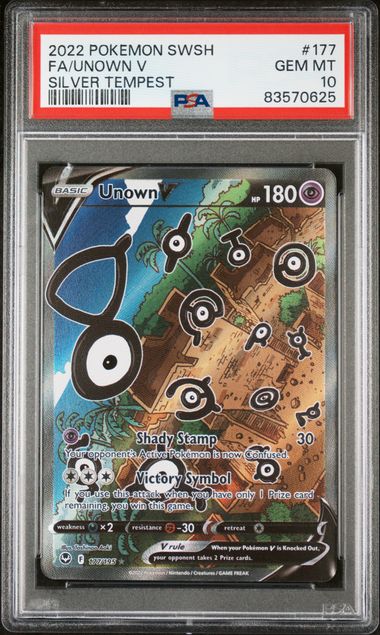 Unown V Silver Tempest #177 PSA 10