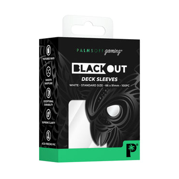 Palms Off Gaming Blackout Deck Sleeves 100pc White