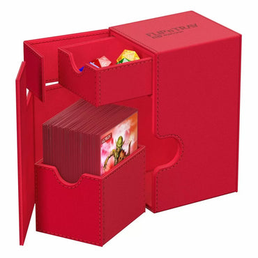 Ultimate Guard Flip n Tray Deck Case 80+ Standard Size XenoSkin Monocolor Red Deck Box