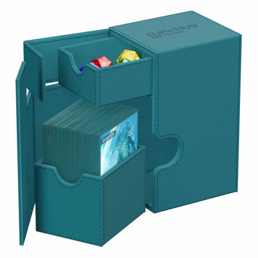 Ultimate Guard Flip n Tray Deck Case 80+ Standard Size XenoSkin Monocolor Petrol Deck Box