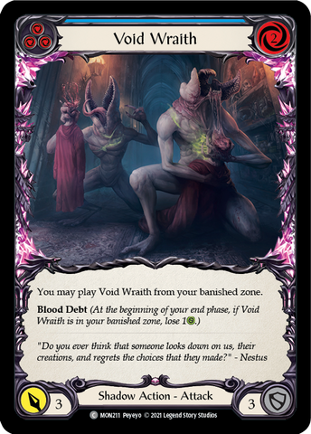 Void Wraith (Blue) [MON211-RF] (Monarch)  1st Edition Rainbow Foil