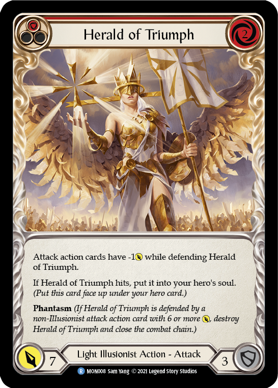 Herald of Triumph (Red) [MON008-RF] (Monarch)  1st Edition Rainbow Foil