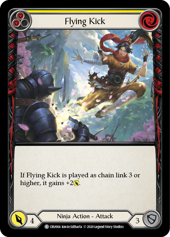 Flying Kick (Yellow) [CRU064] (Crucible of War)  1st Edition Rainbow Foil