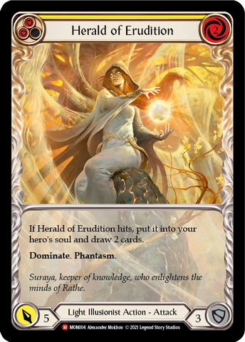 Herald of Erudition (Blue Extended Art) [MON004-EA] (Monarch)  1st Edition Rainbow Foil