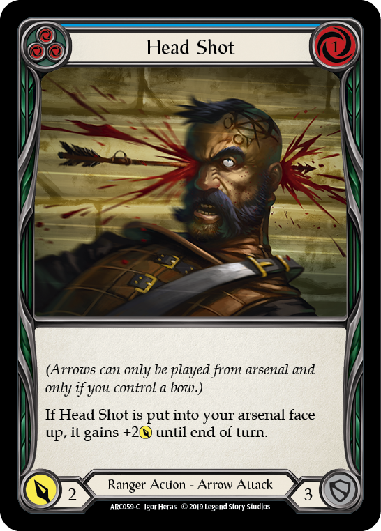 Head Shot (Blue) [ARC059-C] (Arcane Rising)  1st Edition Rainbow Foil