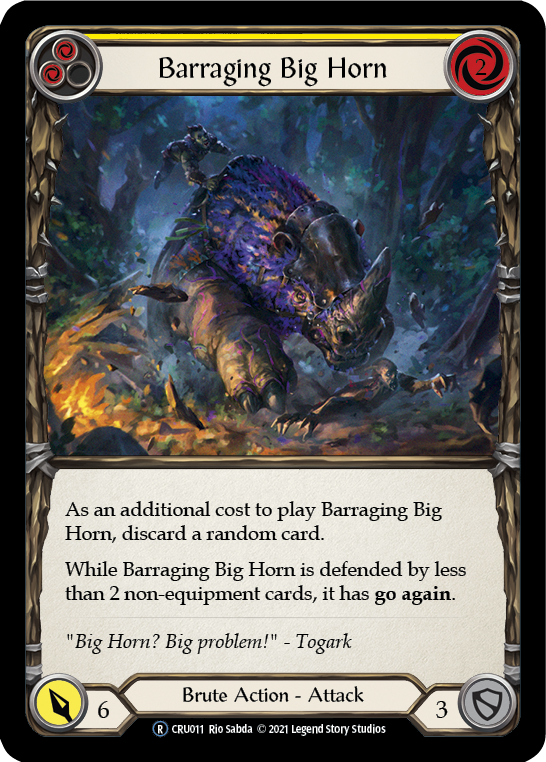 Barraging Big Horn (Yellow) [U-CRU011] (Crucible of War Unlimited)  Unlimited Normal