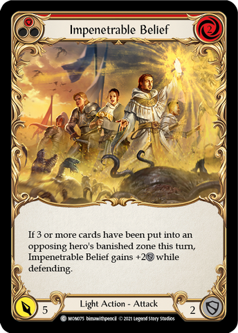 Impenetrable Belief (Red) [MON075-RF] (Monarch)  1st Edition Rainbow Foil