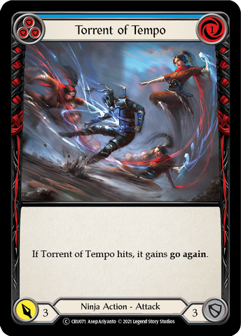 Torrent of Tempo (Blue) [U-CRU071] (Crucible of War Unlimited)  Unlimited Rainbow Foil