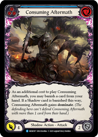 Consuming Aftermath (Blue) [MON197-RF] (Monarch)  1st Edition Rainbow Foil