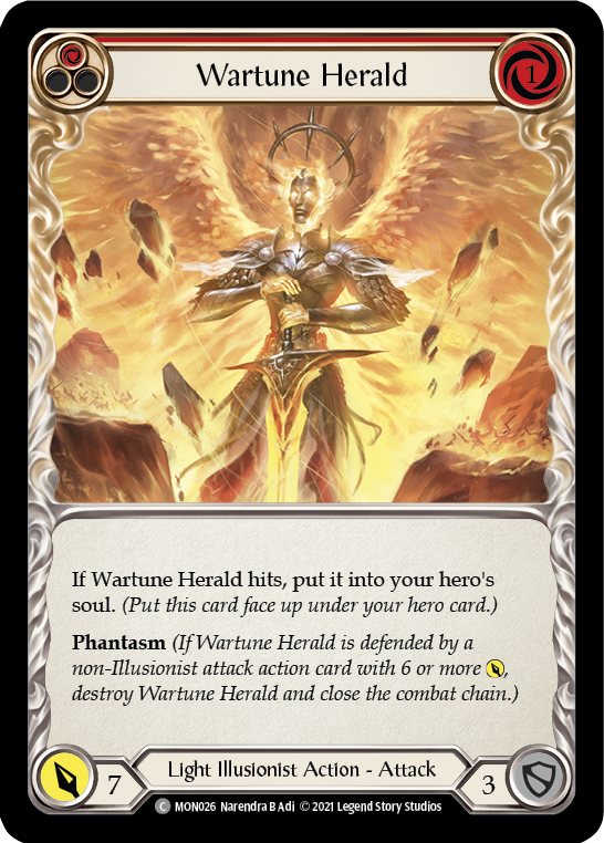 Wartune Herald (Red) [MON026-RF] (Monarch)  1st Edition Rainbow Foil