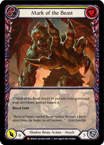 Mark of the Beast (Extended Art) [MON124-EA] (Monarch)  1st Edition Rainbow Foil