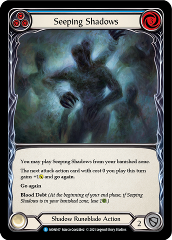 Seeping Shadows (Blue) [MON167] (Monarch)  1st Edition Normal